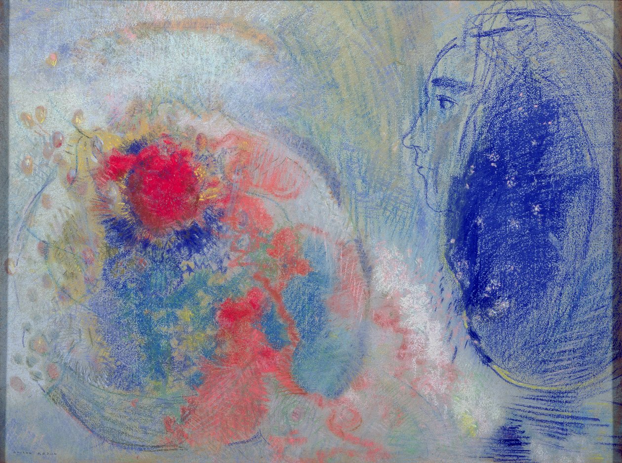 Noc a den, 1908-11 (pastel na papíře) od Odilon Redon