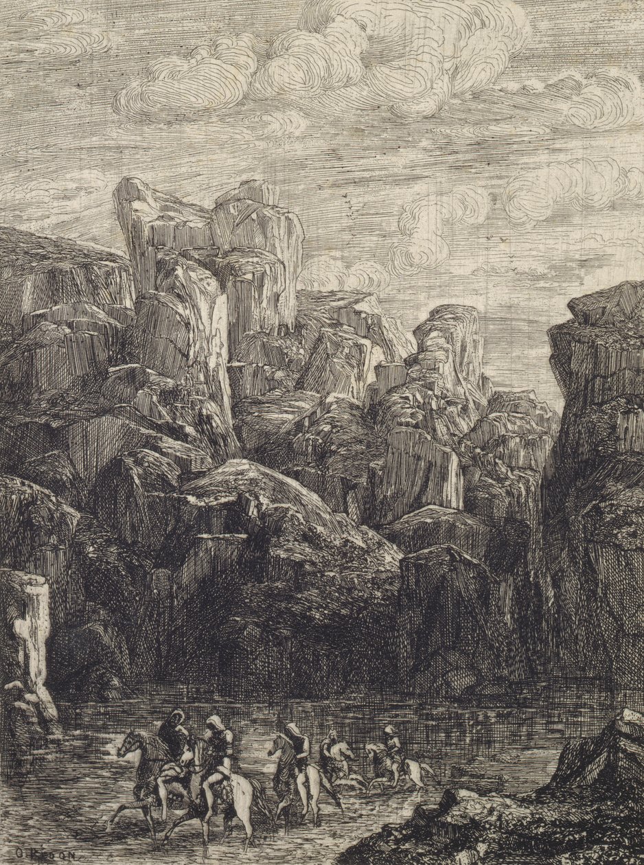 Jízda přes řeku od Odilon Redon