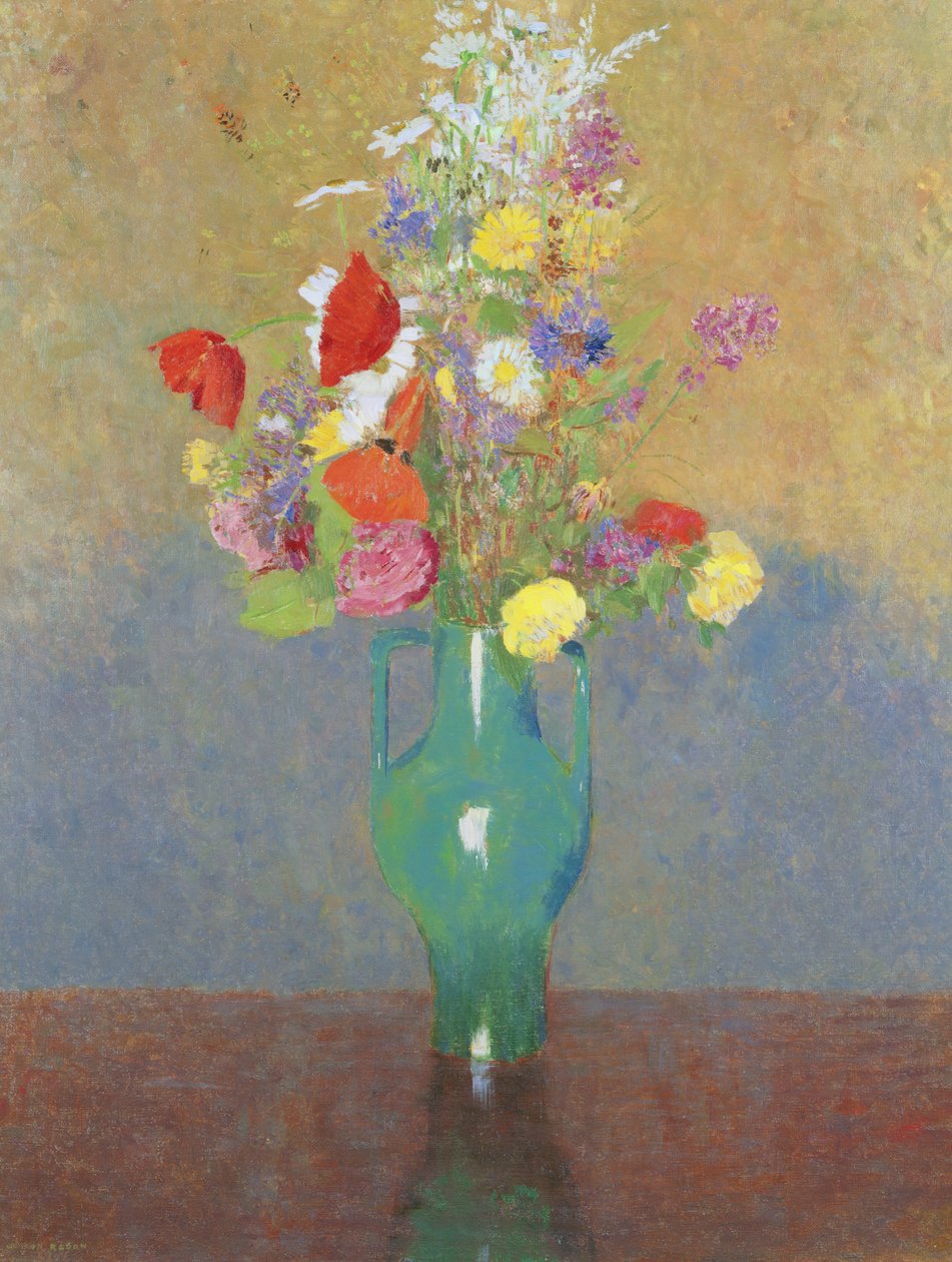 Zelená váza, kolem roku 1900 od Odilon Redon