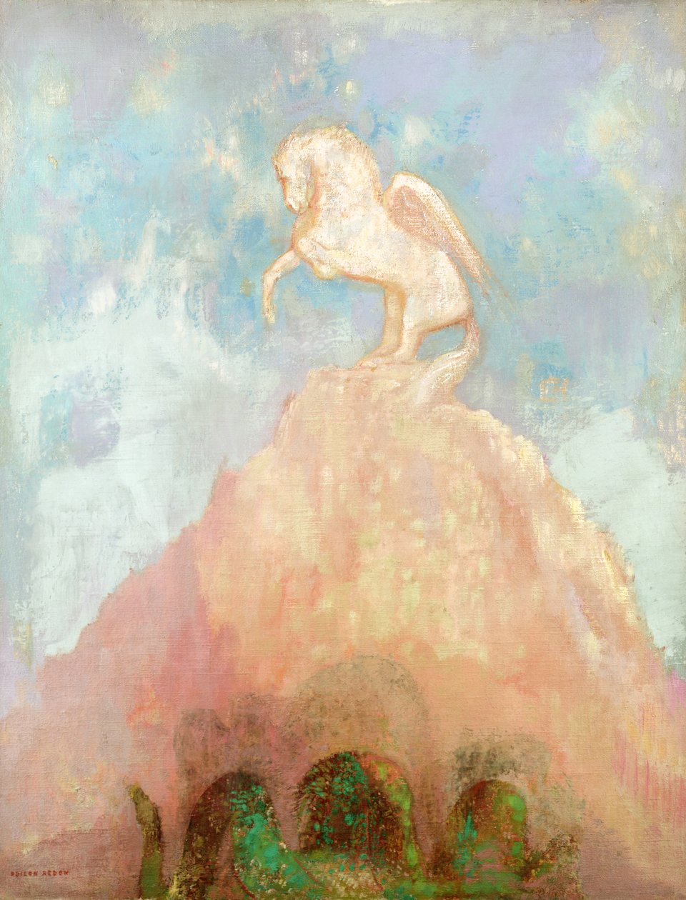Bílý Pegas, kolem roku 1908 od Odilon Redon