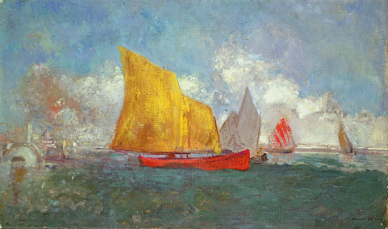 Jachty v zátoce od Odilon Redon