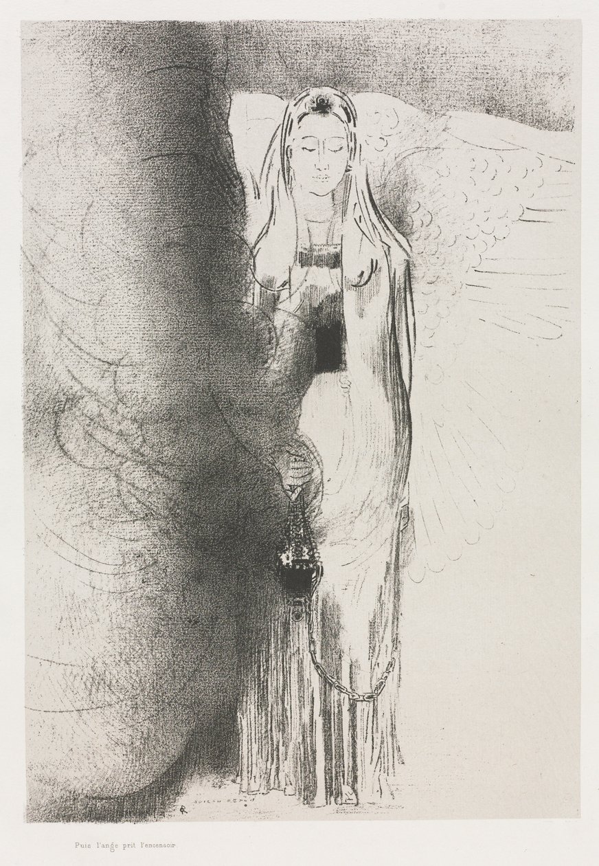 A anděl vzal kadidelnici od Odilon Redon
