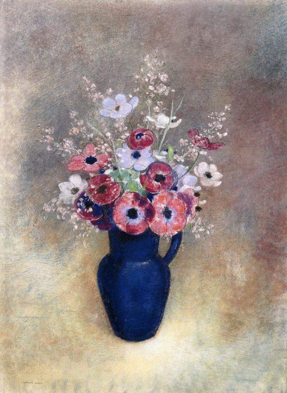 Sasanky ve džbánu, 1910-15 od Odilon Redon