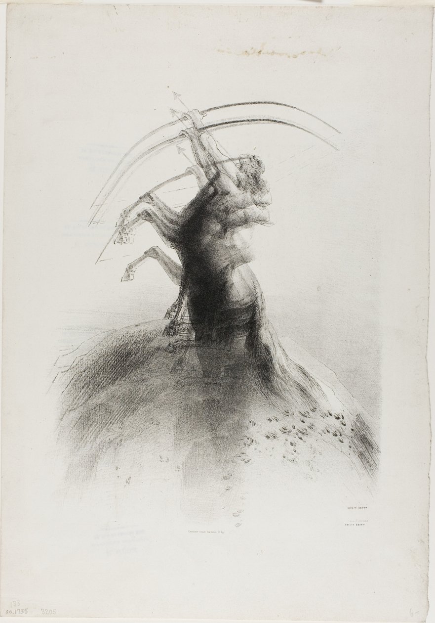 Kentaur mířící na mraky od Odilon Redon