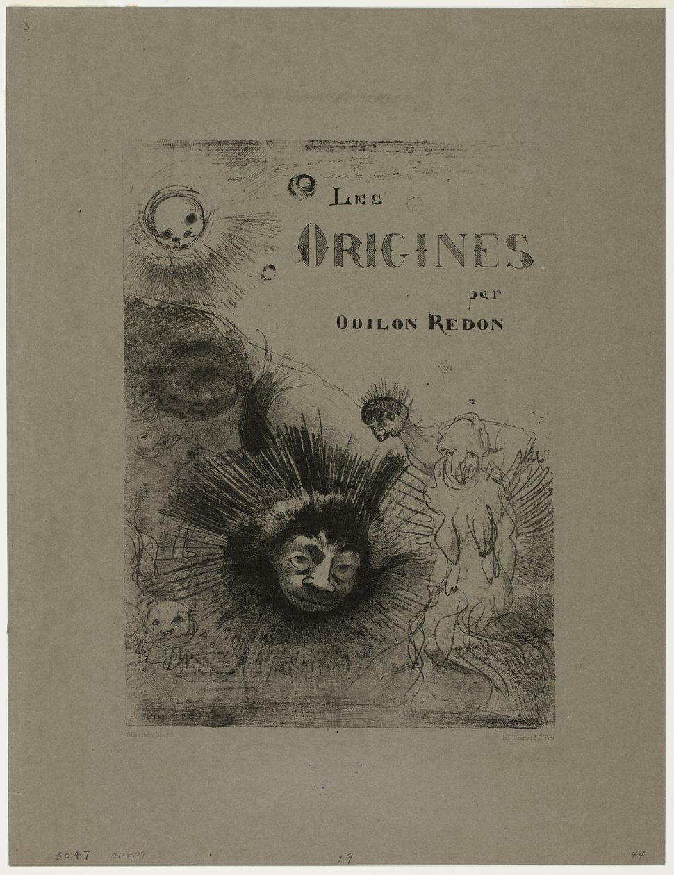 Obálka - titulní list knihy Les Origines od Odilon Redon