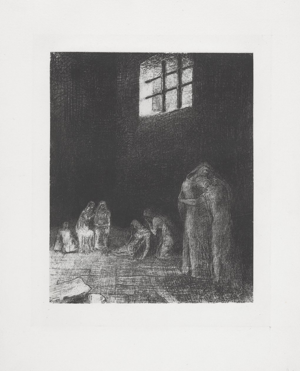 Ve stínu lidí, kteří pláčou a modlí se... od Odilon Redon