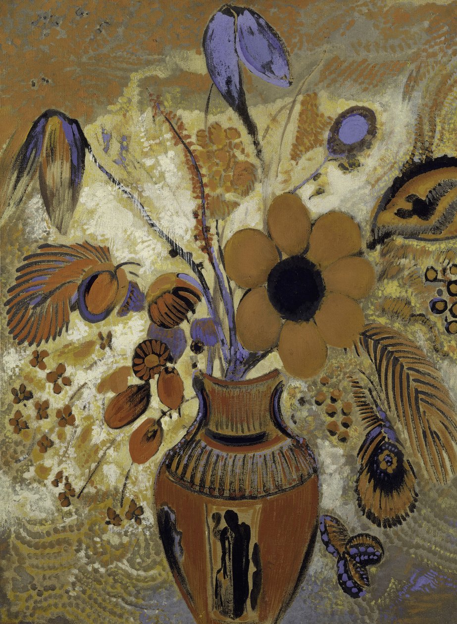 Etruská váza s květinami, 1900-1910. od Odilon Redon