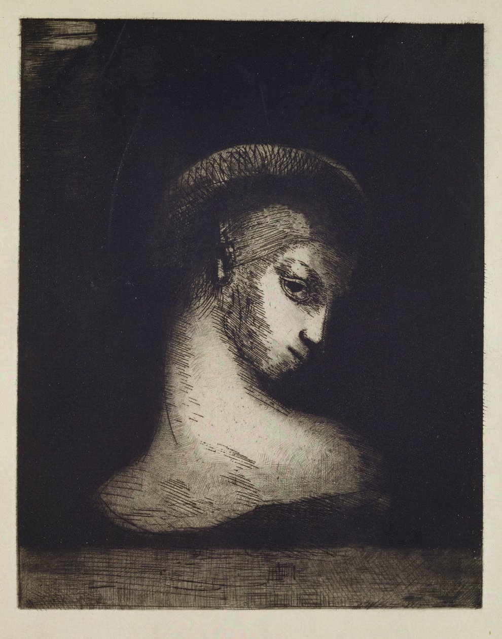 Žena hlava od Odilon Redon