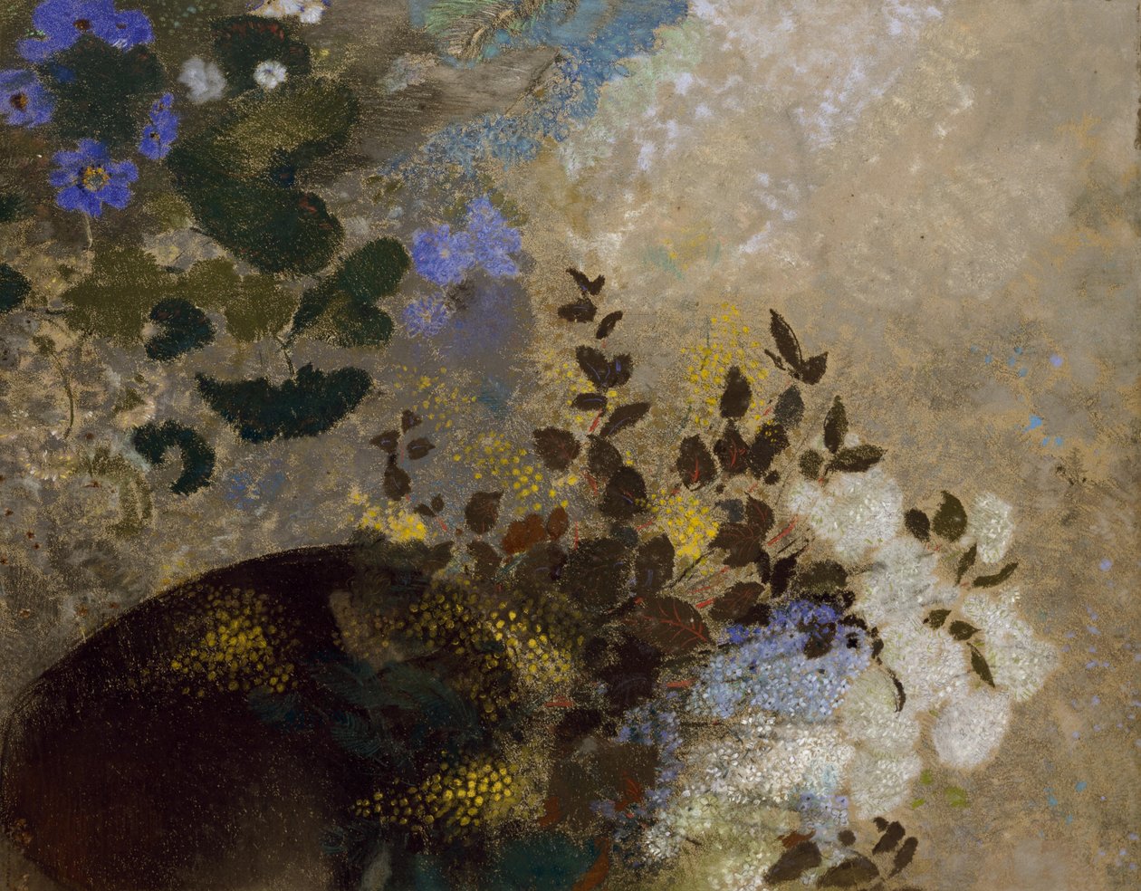 Květiny v černé váze, kolem 1909-10 od Odilon Redon