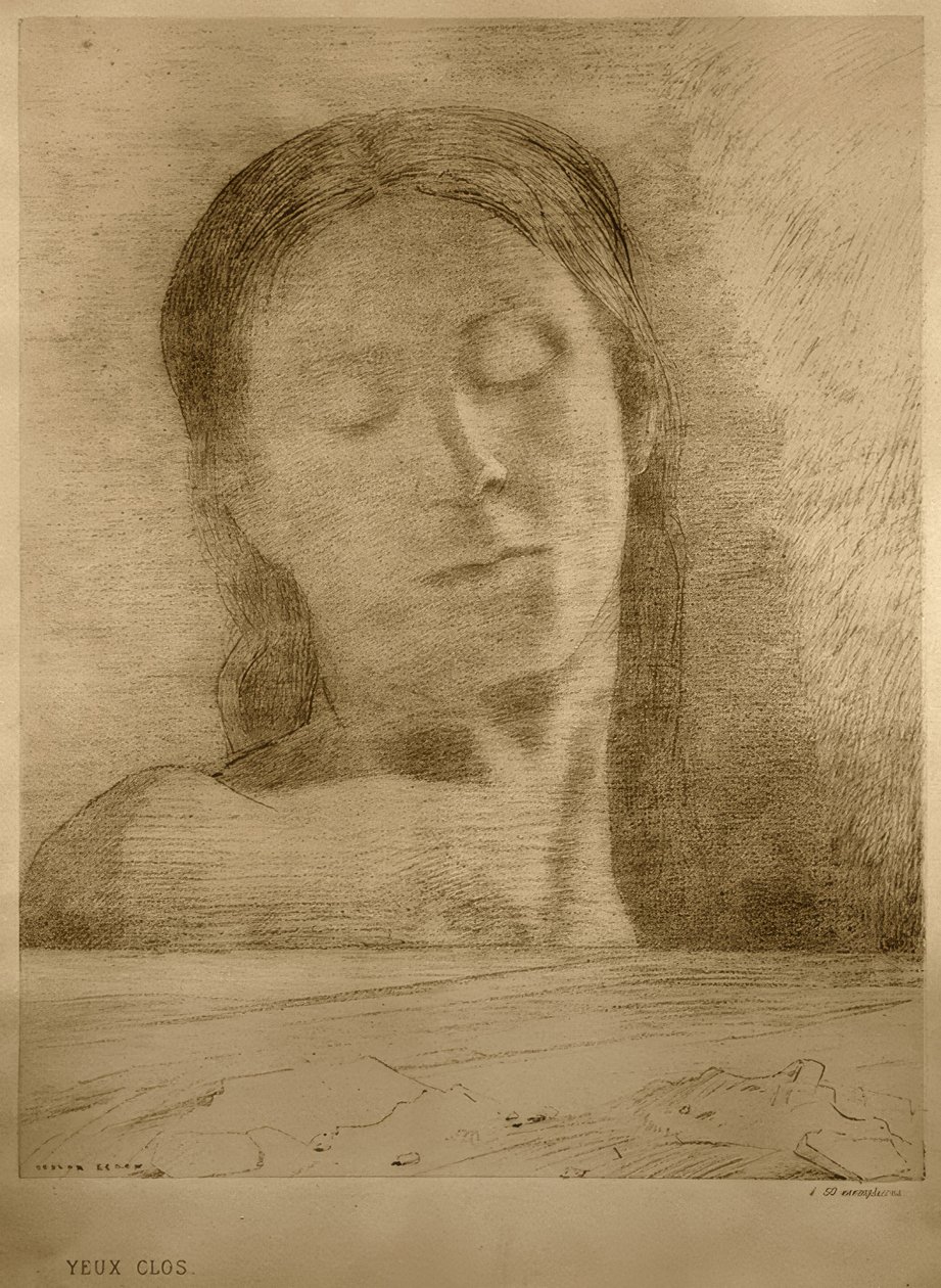 Zavřené oči od Odilon Redon
