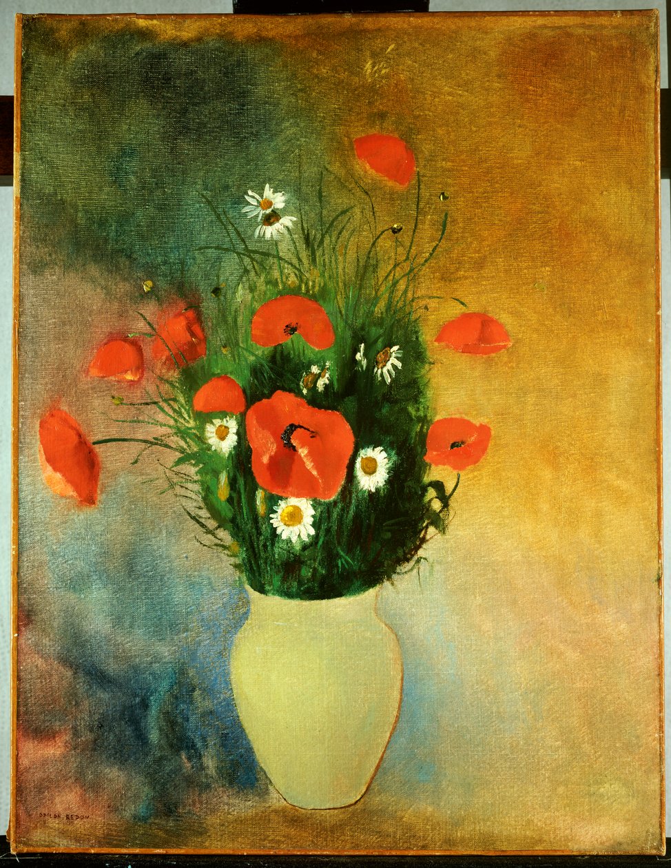 Vlčí máky a sedmikrásky, kolem roku 1913 od Odilon Redon