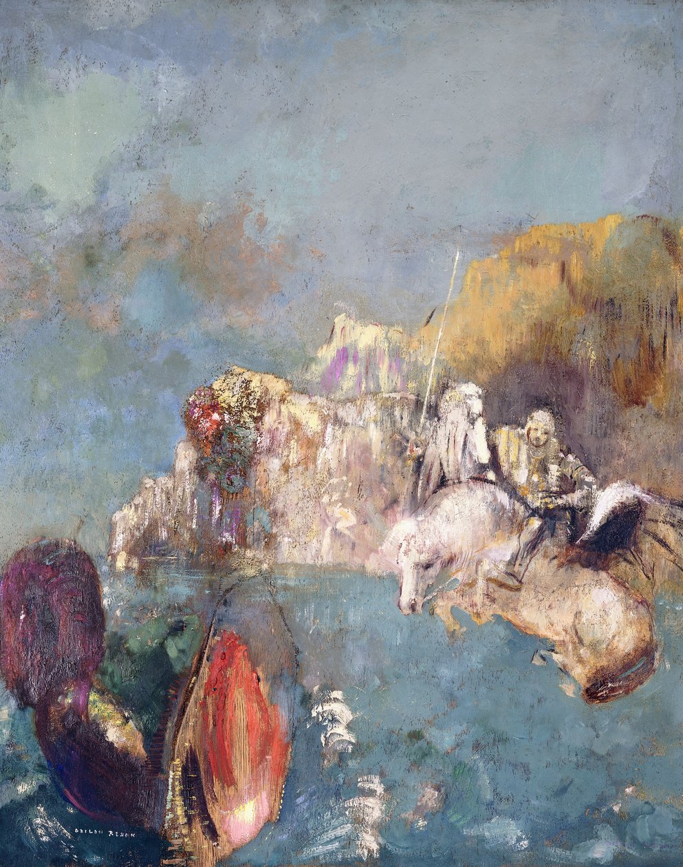 Svatý Jiří a drak, 1909-1910 od Odilon Redon