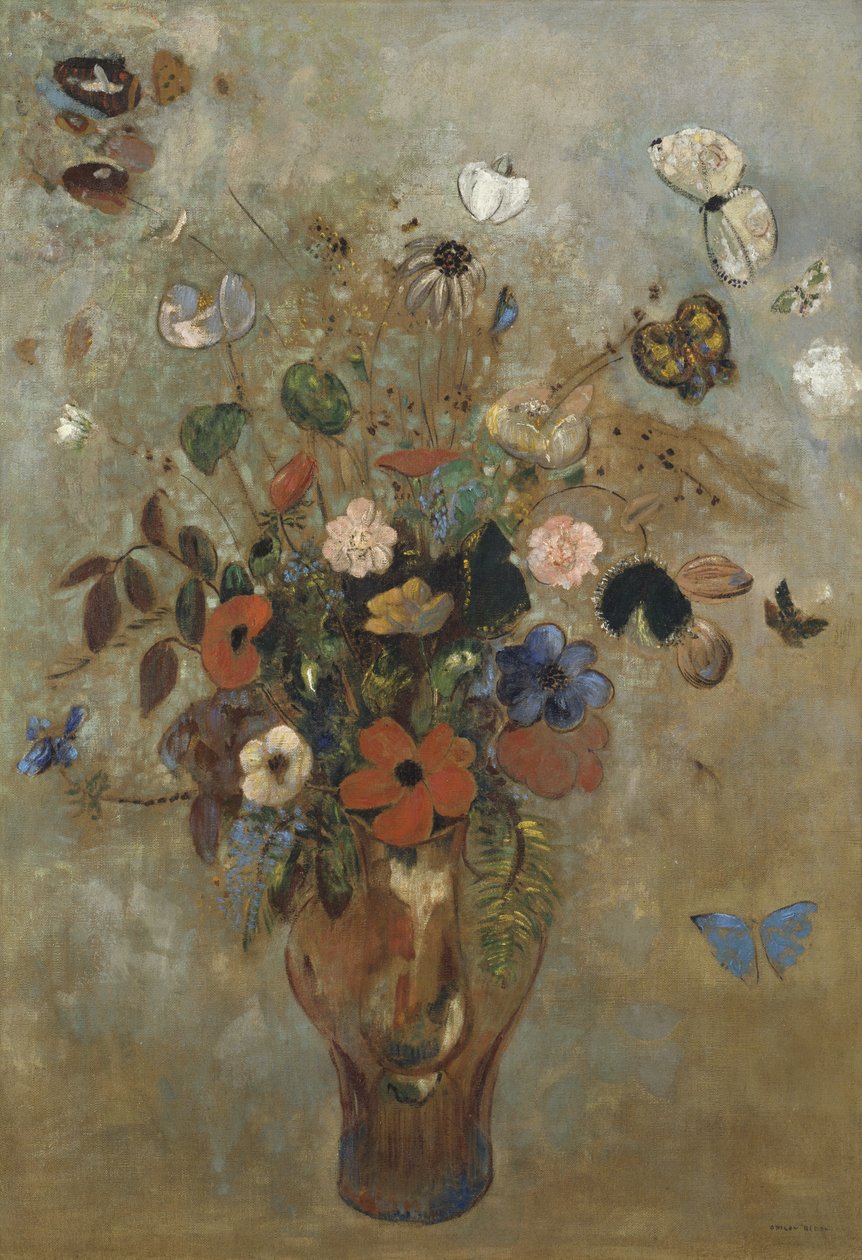 Zátiší s květinami, 1905 od Odilon Redon