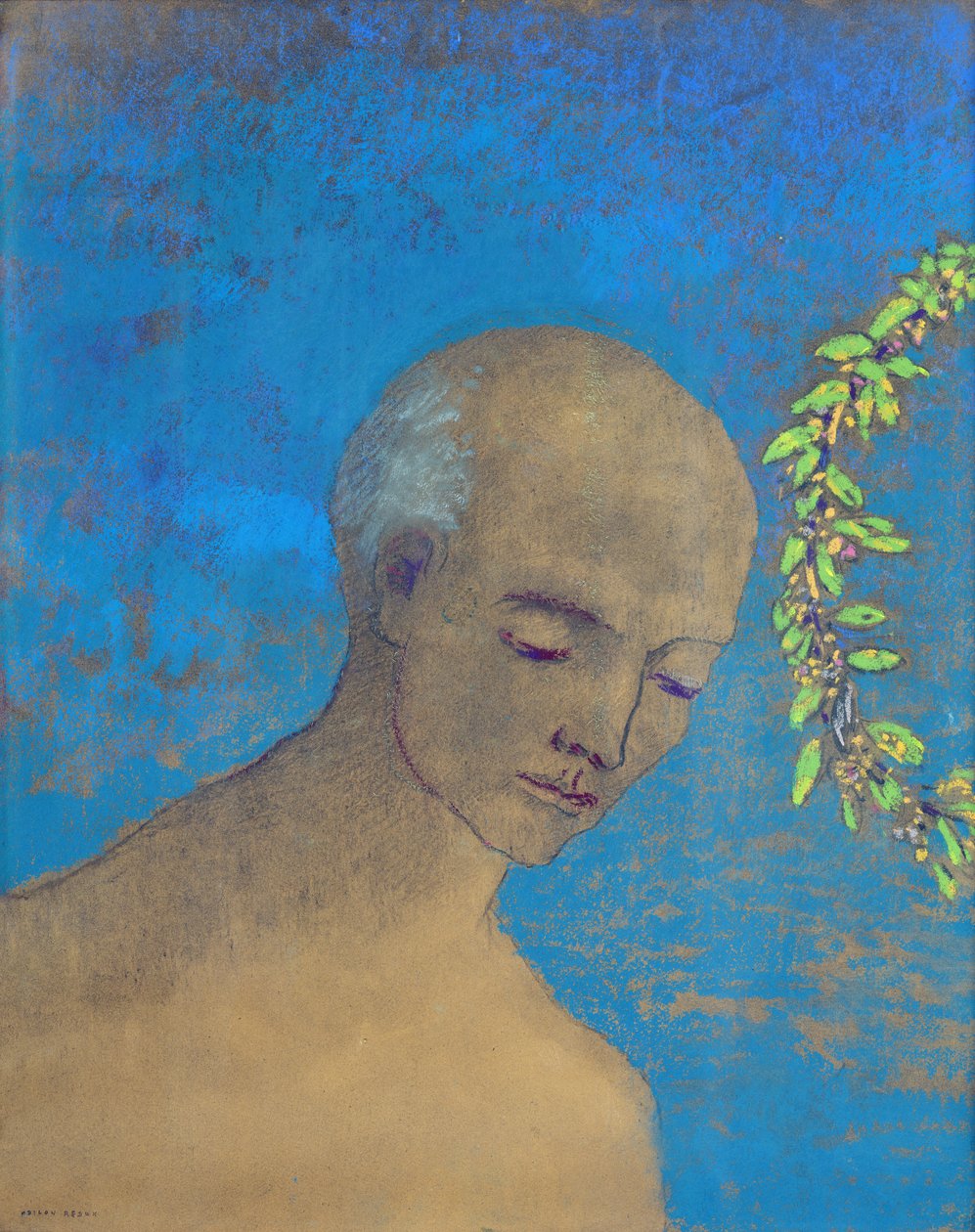 The Crown, 1910 (pastel a dřevěné uhlí) od Odilon Redon