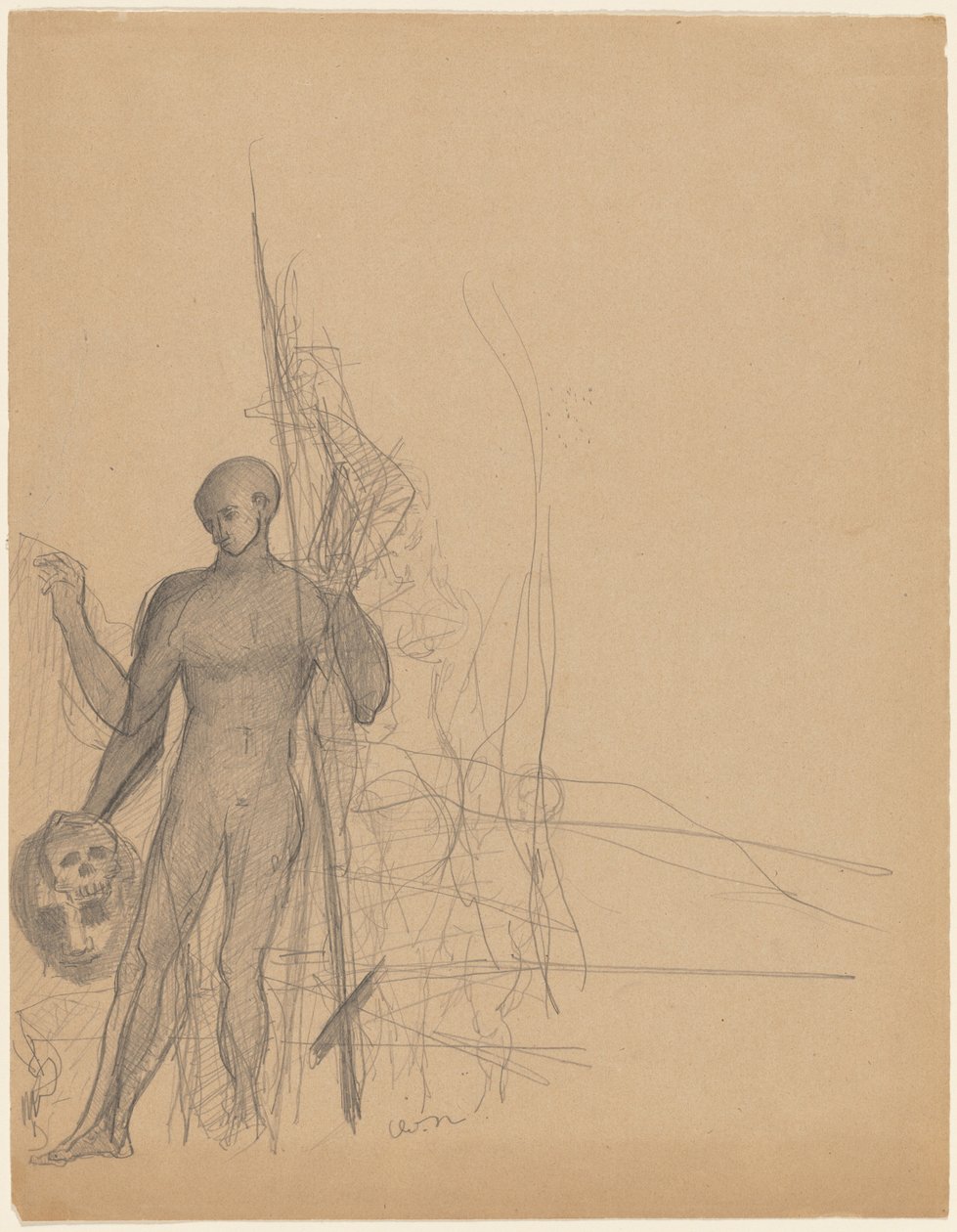 Lovec hlav a jeho rodina od Odilon Redon