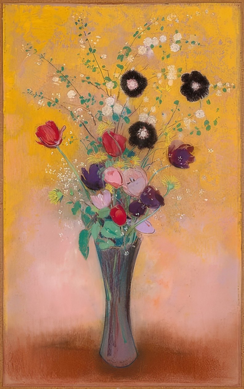 Váza s květinami. 1916 od Odilon Redon