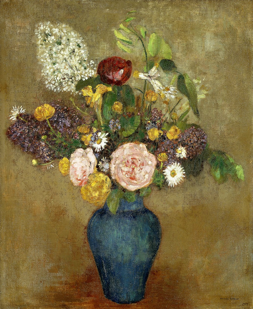 Váza s květinami; Váza s květinami, od Odilon Redon