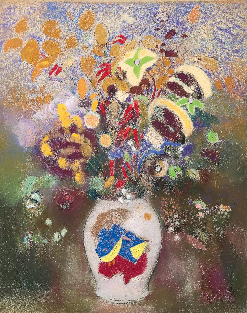 Váza s japonským válečníkem, 1905-1908 od Odilon Redon