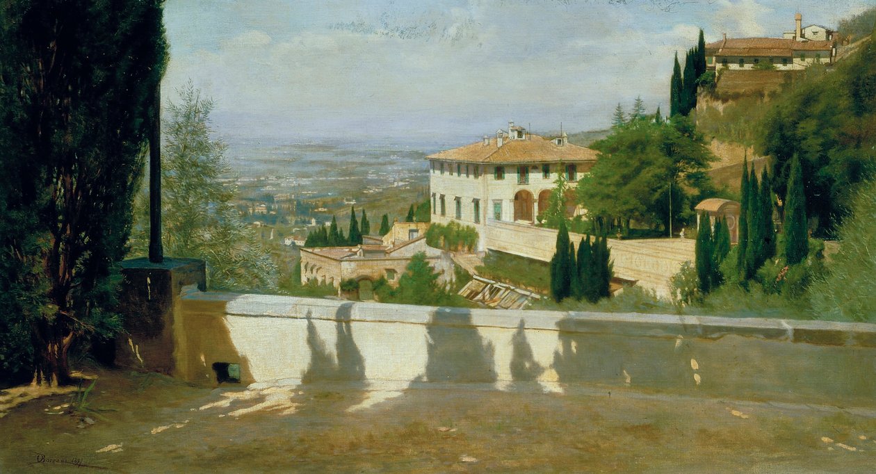 Villa Medici ve Fiesole od Odoardo Borrani