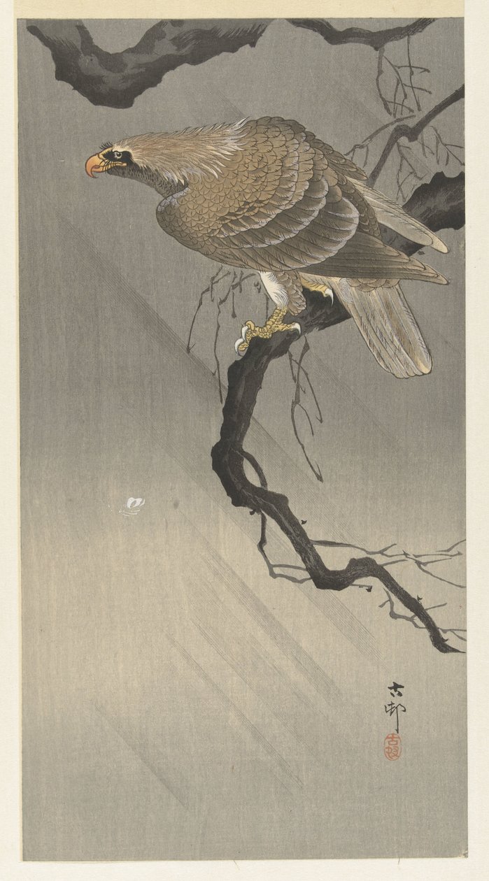 orel na větvi od Ohara Koson