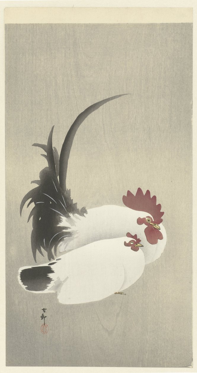 kohout a slepice od Ohara Koson
