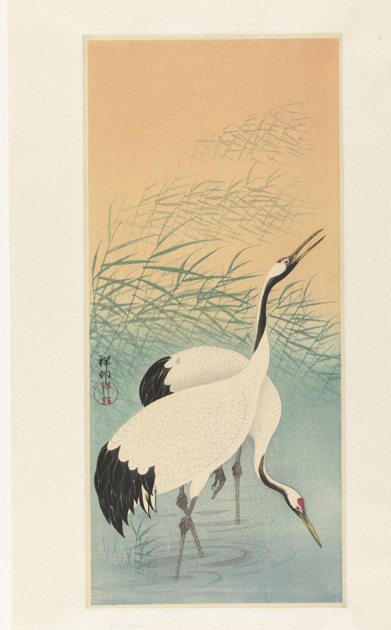 Dva jeřáby od Ohara Koson