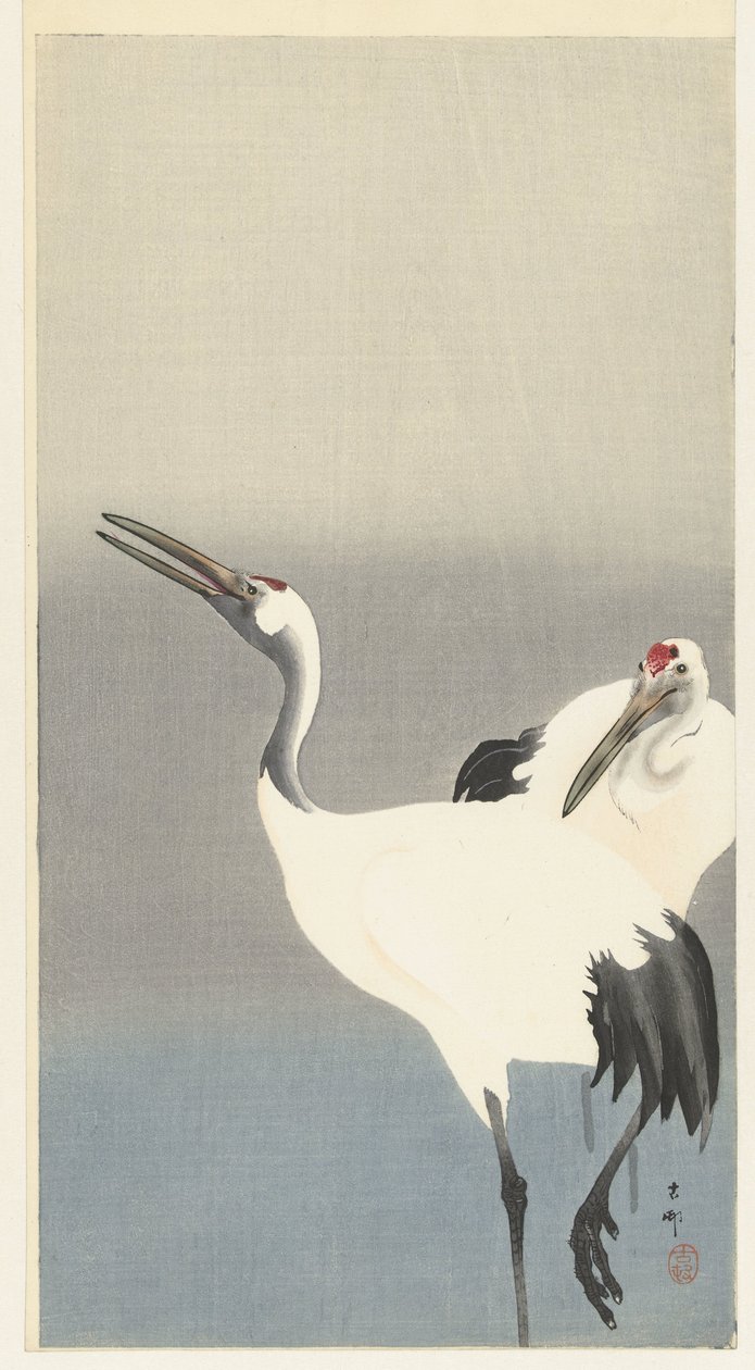 Dva jeřáby od Ohara Koson