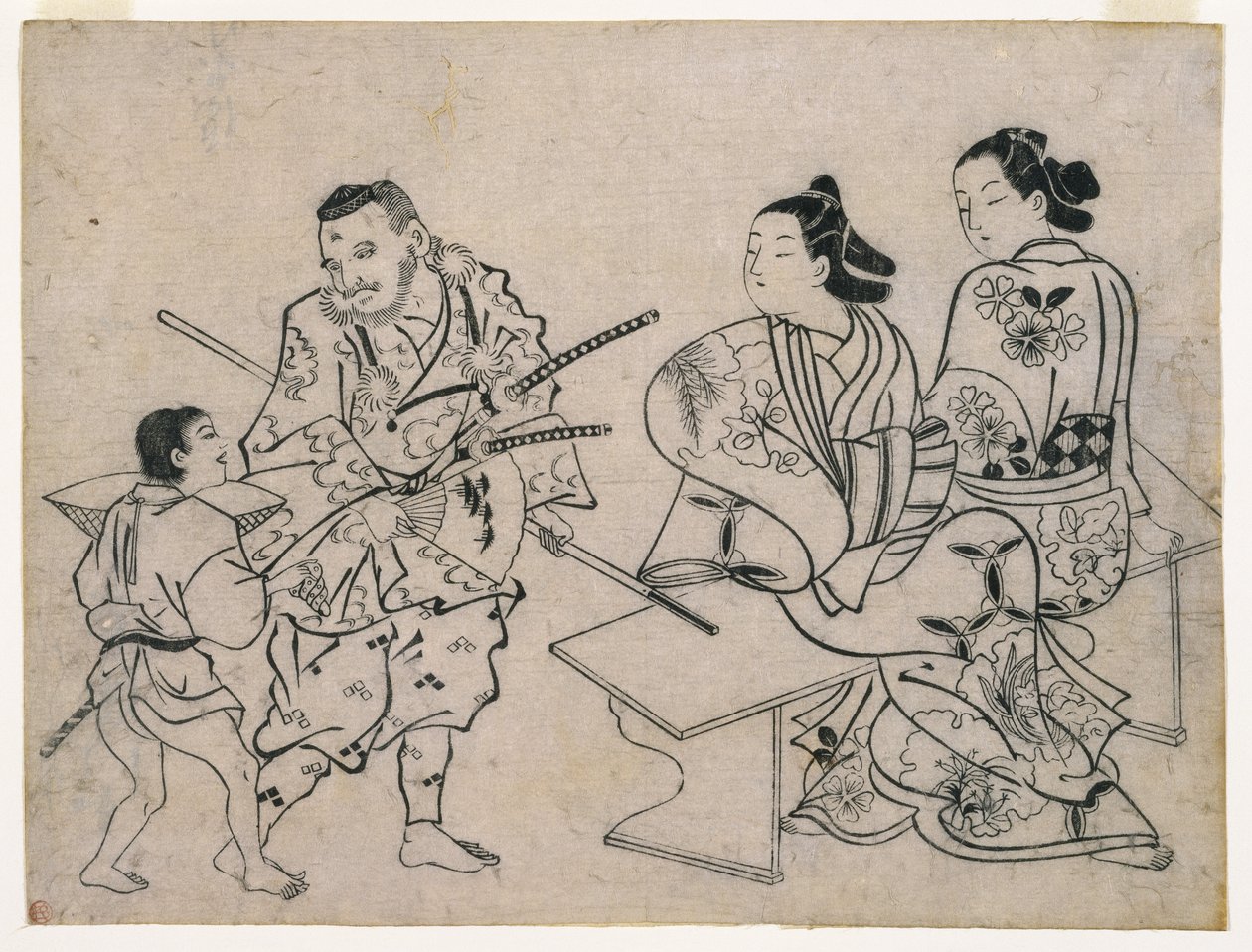 Sumizuir-e, c.1710 (barevný dřevotisk) od Okumura Masanobu