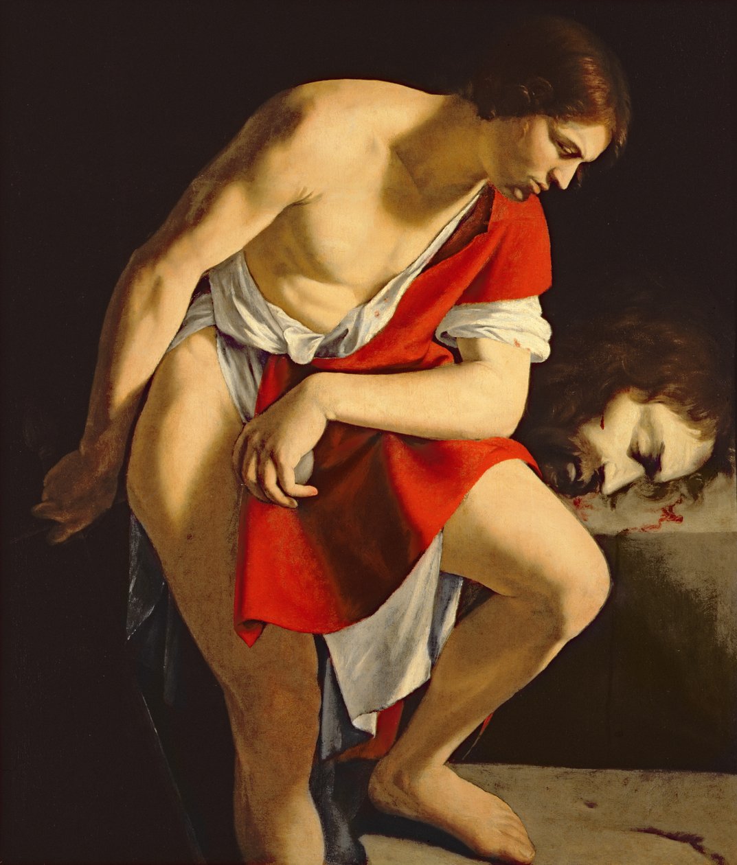 David uvažuje o hlavě Goliáše od Orazio Gentileschi