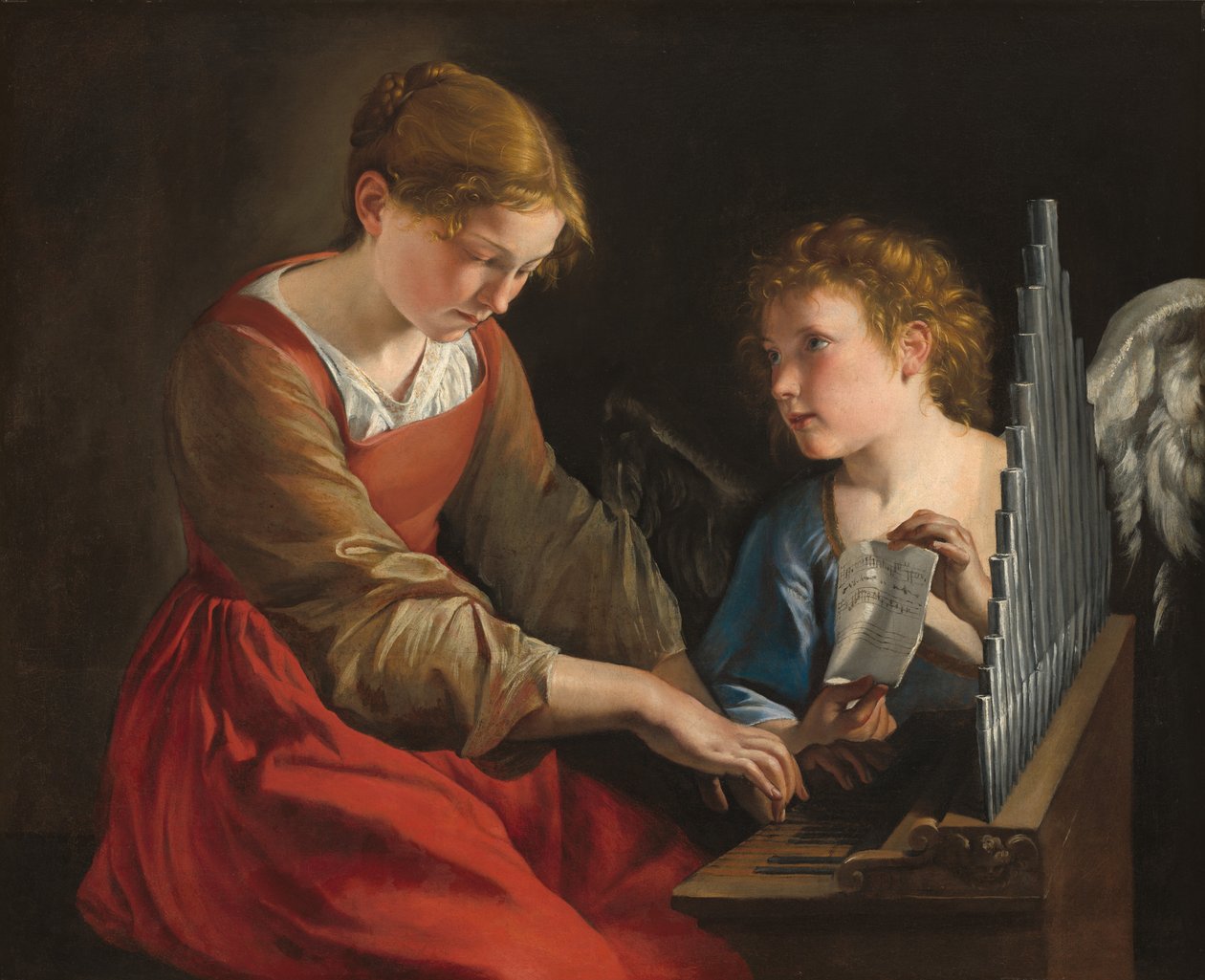 Svatá Cecílie a anděl od Orazio Gentileschi