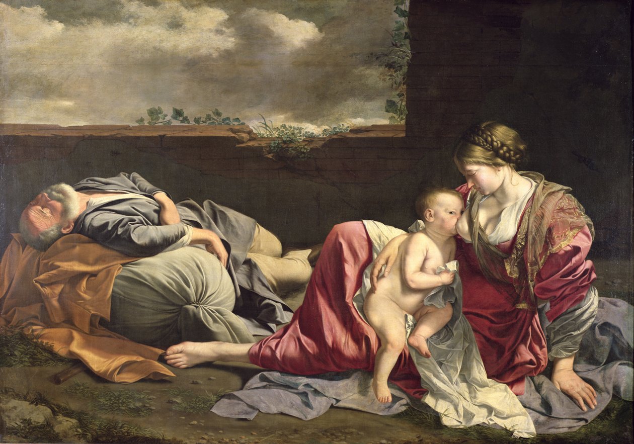 Zbytek na útěku do Egypta, 1628 od Orazio Gentileschi