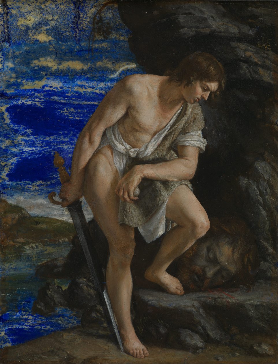 David uvažuje o hlavě Goliáše od Orazio Gentileschi