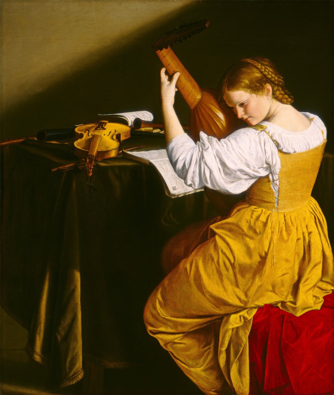 The Lute Player, c.1612-20 (olej na plátně) od Orazio Gentileschi