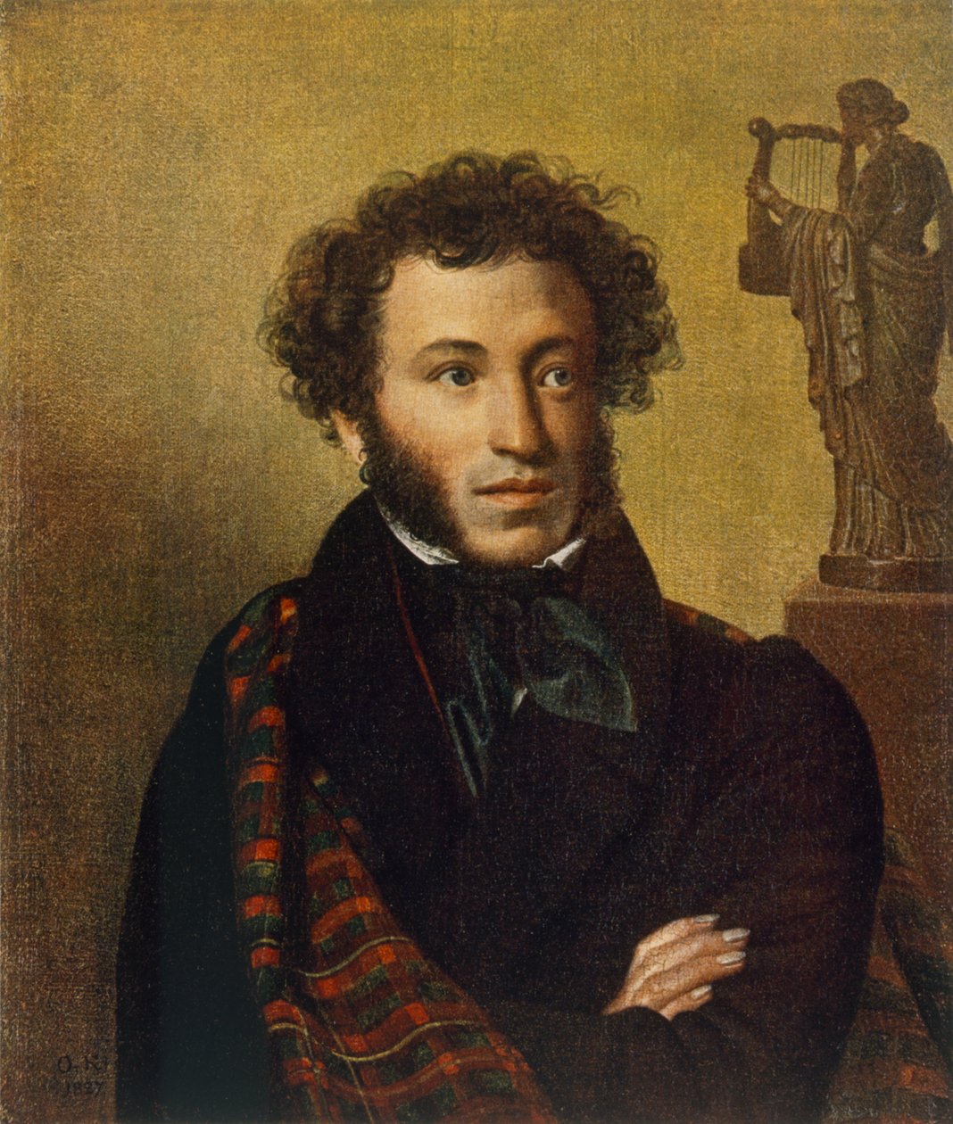Portrét Alexandra Puškina, 1827 od Orest Adamovich Kiprensky