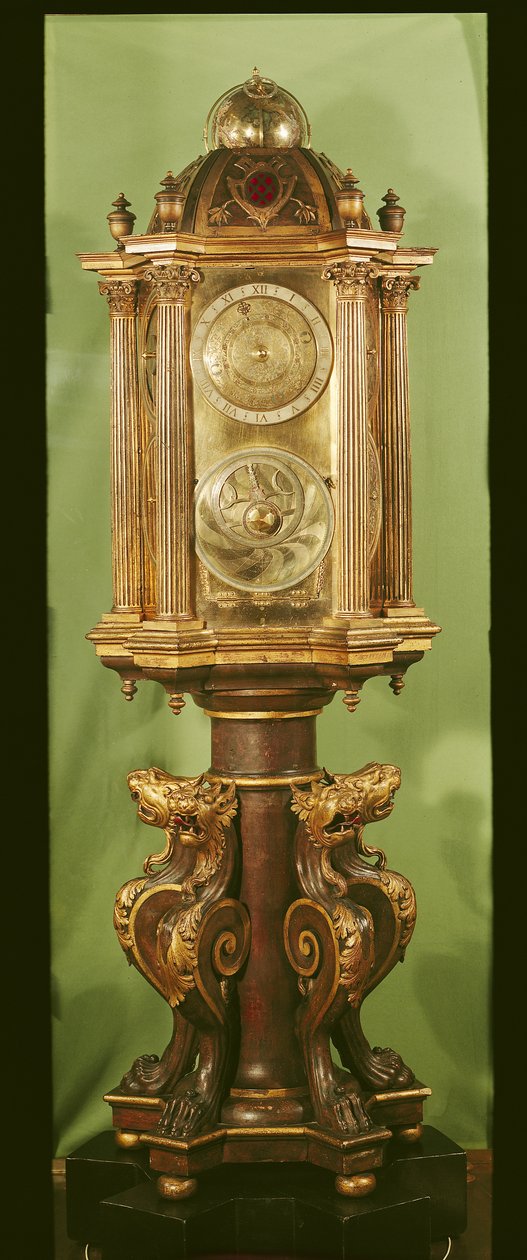 Planetární hodiny, dokončené v roce 1520 (lakované dřevo) od Oronce Fine