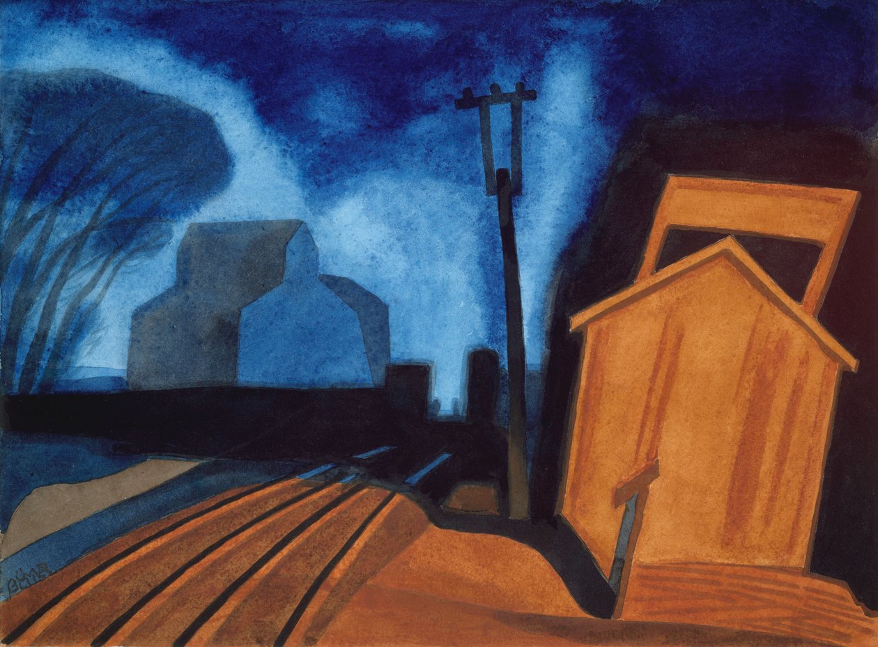 Flag Station, Elizabeth, New Jersey, 1925 od Oscar Florianus Bluemner