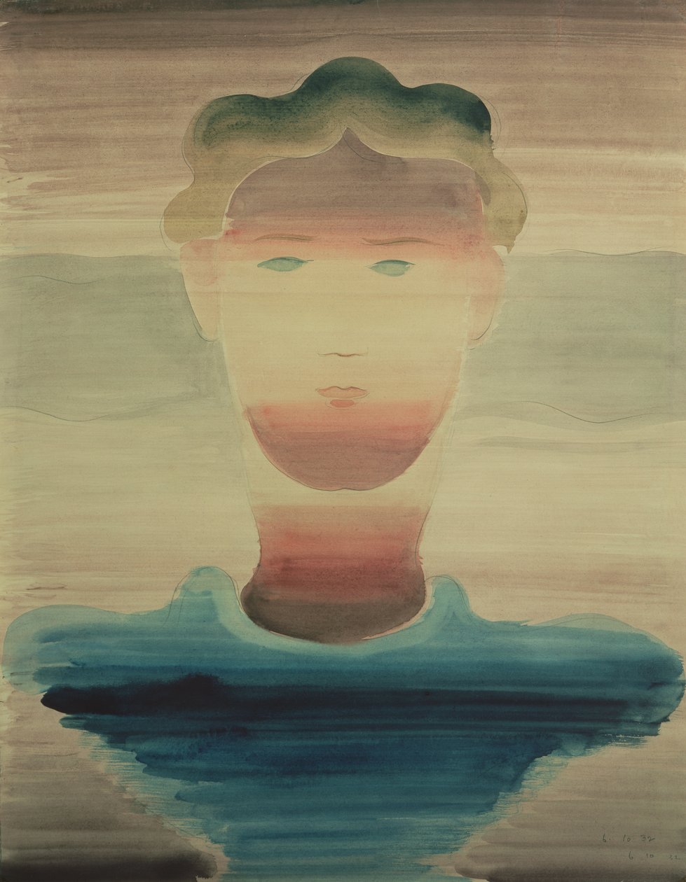 Pruhovaný portrét, 1932 od Oskar Schlemmer