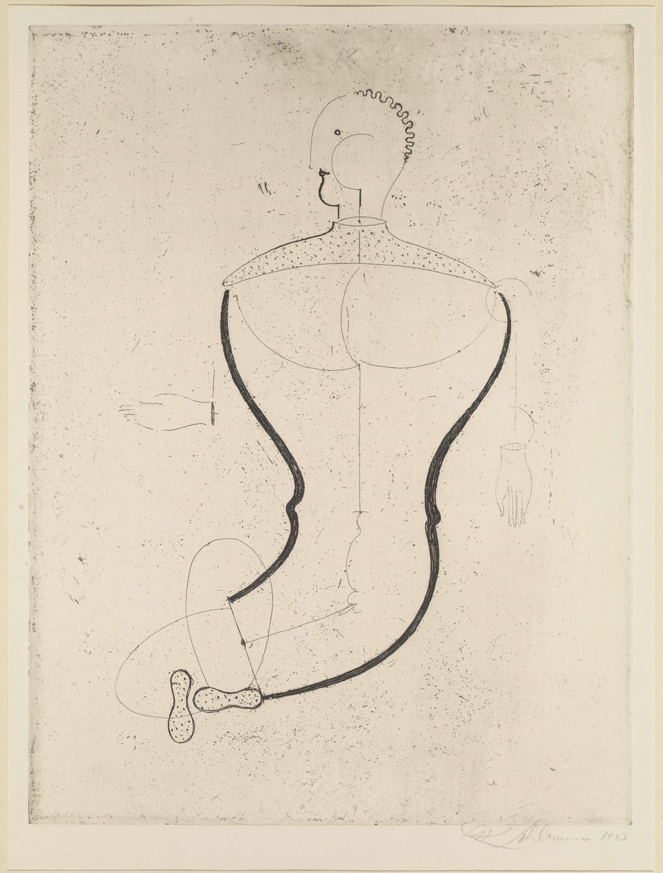 Abstraktní postava vlevo, 1923. od Oskar Schlemmer