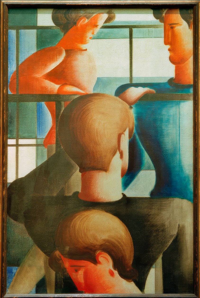 Skupina u zábradlí I od Oskar Schlemmer