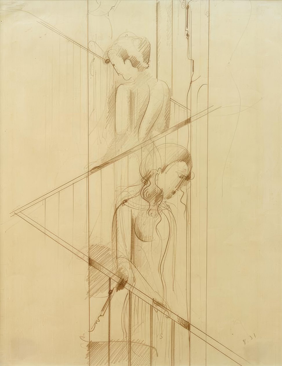 Scéna schodiště od Oskar Schlemmer