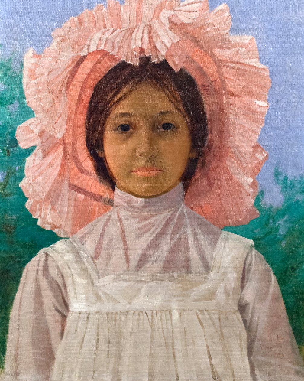 Dívka s růžovou čepicí od Osman Hamdi Bey