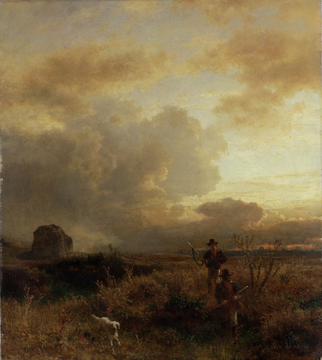 Bouřka na venkově, 1857 od Oswald Achenbach