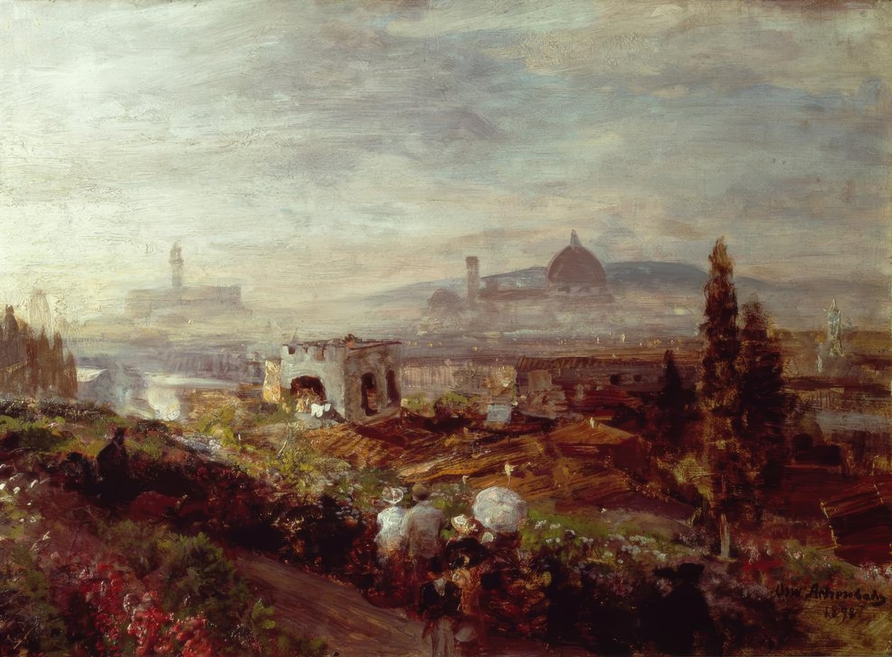 Pohled na Florencii od Oswald Achenbach