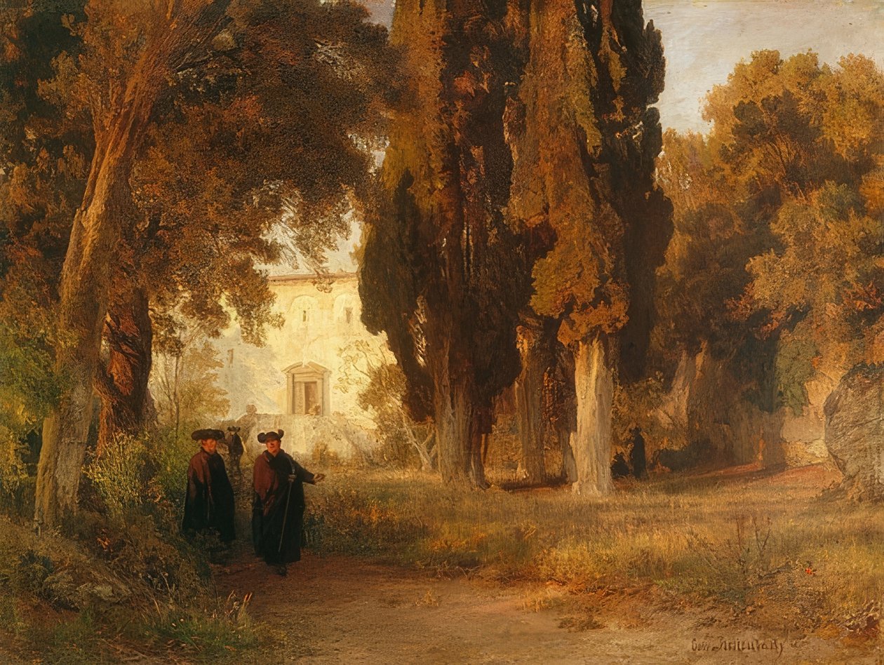 Klášterní zahrada. Po roce 1857 od Oswald Achenbach