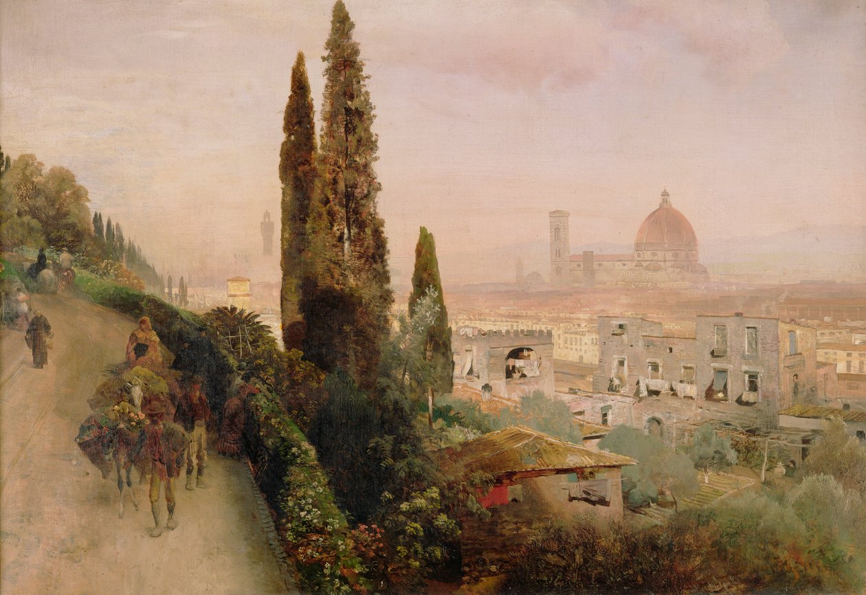 Florencie (olej na plátně) od Oswald Achenbach