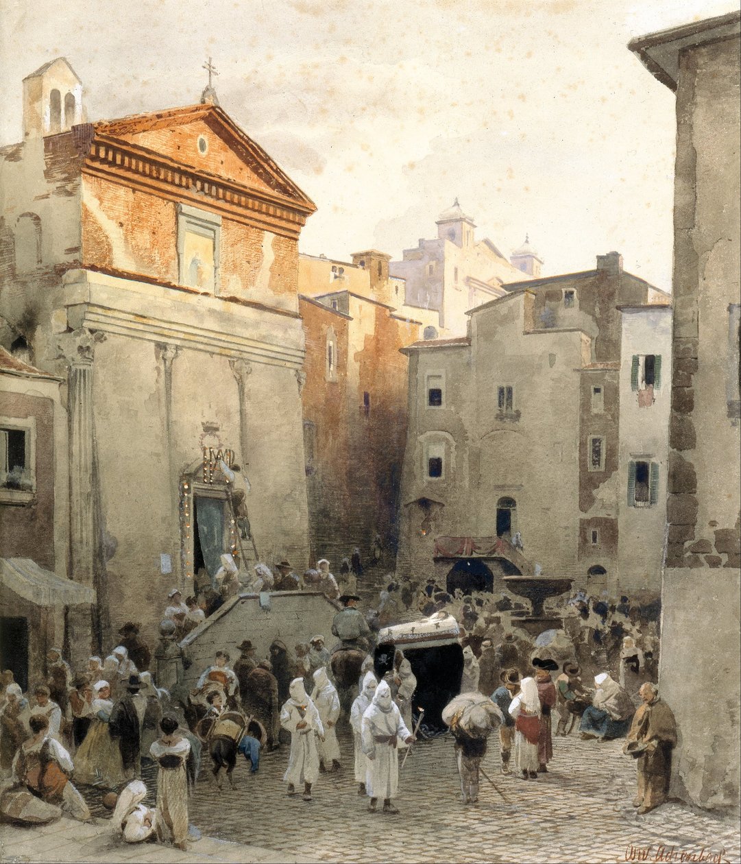 Pohřeb v Palestrině od Oswald Achenbach