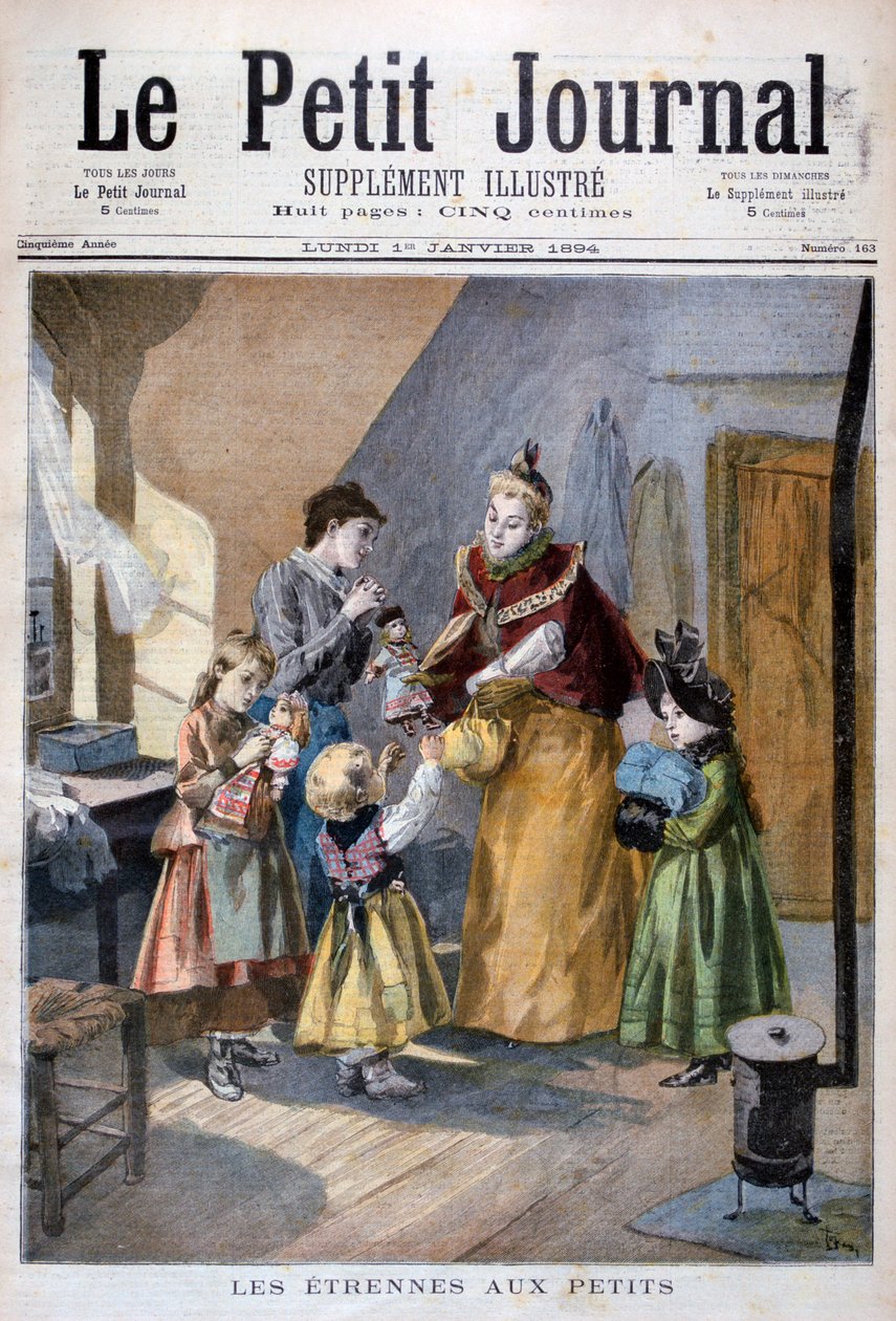 Děti dostávají novoroční dárky, 1894 od Oswaldo Tofani