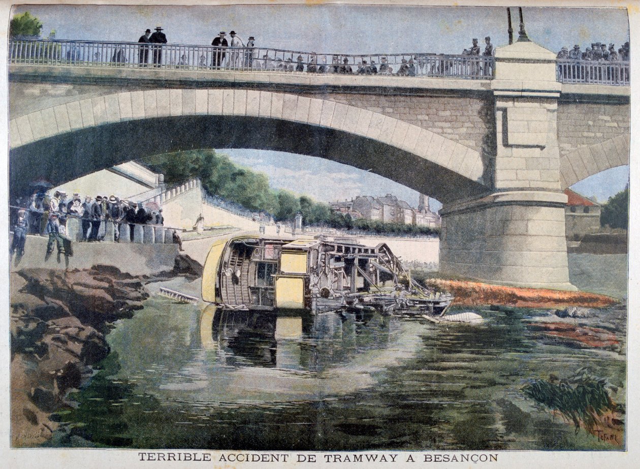 Hrozná nehoda tramvaje, Besancon, Francie, 1899 od Oswaldo Tofani