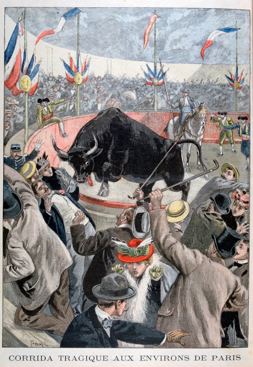 Tragická býčí nehoda kolem Paříže, 1899 od Oswaldo Tofani