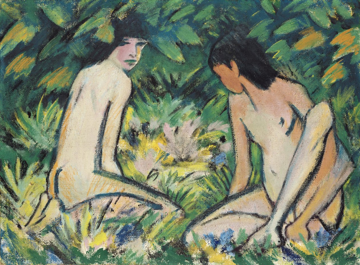 Girls in the Open Air (pastel na plátně) od Otto Mueller